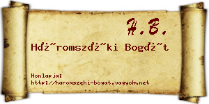Háromszéki Bogát névjegykártya